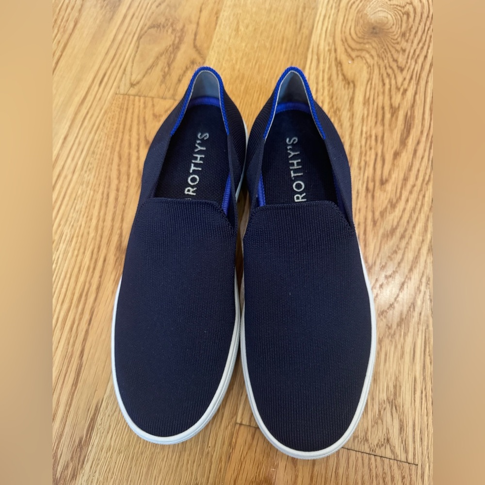 Rothy’s navy loafers. Size 9.